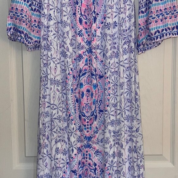 Lilly Pulitzer ABIGALE OFF THE SHOULDER MIDI DRESS-Size M- White Time To Shine - Picture 7 of 10
